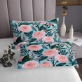thumbnail image 4 of YST Pink Floral Sheet Set King Size 4Pcs,Spring Nature Rustic Garden Bed Sheets,Green Leaf Retro Flower Sheet Set,Mountain Tropical Botanical Flat Sheet,Soft Luxury Comfy Breathable, 4 of 5