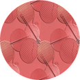 thumbnail image 1 of Ahgly Company Tapis d'Intérieur Ronds Transitionnels Rouges Lavables à la Machine, 5 Pieds Rond, 1 of 7