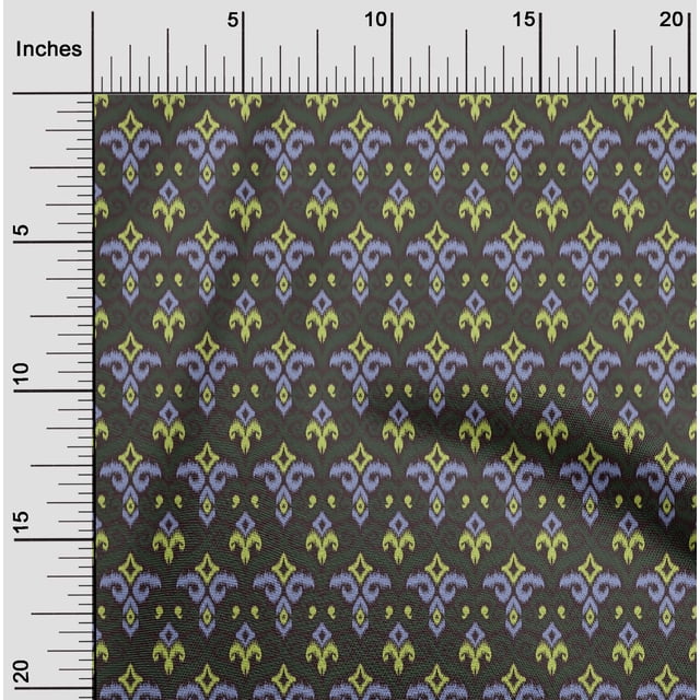 oneOone Georgette Viscose Fabric Swirl & Paisley Ikat Decor Fabric Printed BTY 42 Inch Wide