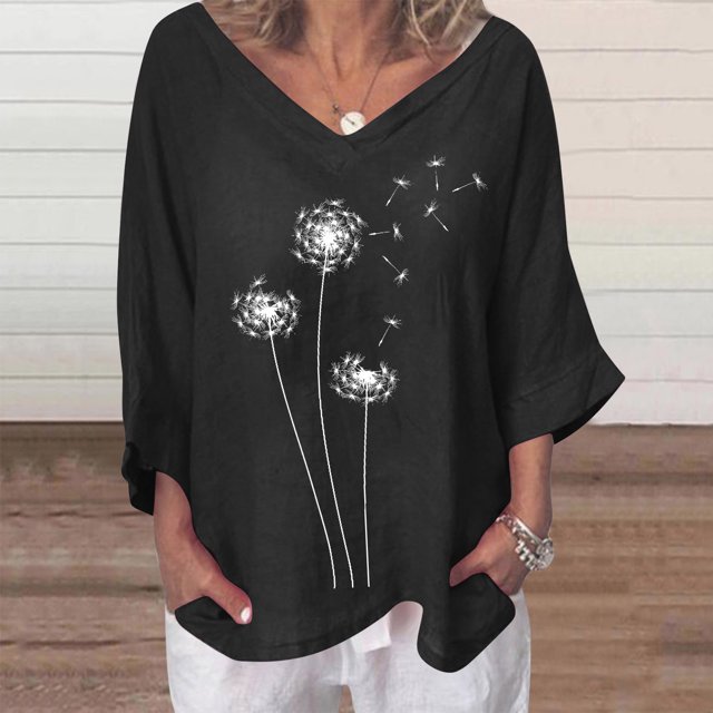 Hauts d'Été pour Femmes Mode T-shirt Blouse Décontracté à Imprimé à Col en V à Manches Courtes d'Été pour Femmes Blouses d'Été pour Femmes en Liquidation