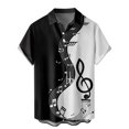 thumbnail image 1 of Xdzjlr Polo pour Hommes Chemise Décontractée Musique Patchwork Manches Courtes Bouton Col Rabattu Blouse Tendance m, 1 of 4