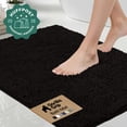 thumbnail image 1 of GORILLA GRIP Chenille Bath Rug 24x17, Rubber Back Quick Dry Washable Microfiber Bathroom Mats, Black, 1 of 8
