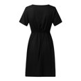 thumbnail image 5 of Jusqu'à 65 % de Rabais! Robes d'Été Mode pour Femmes 2024 Grande Taille Vacances Col en V Bouton Taille Hauts Robe, 5 of 5