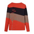 thumbnail image 4 of CEHVOM Femmes Dames Col Rond Hauts Amples T-Shirts Décontractés à Imprimé Blouse à Manches Longues Liquidation, 4 of 5