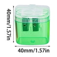 thumbnail image 3 of ZZkhGO Transparent Pencil Sharpener, Candy Color Pencil Planer with Dual Hole and Carbon Steel Blade, Portable School Supplies for Students Teachers Artists, Green, 3 of 5