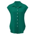 thumbnail image 4 of asjyhkr Plus Size Womens Linen T Shirts Button down Short Sleeve Tshirt Summer Tops Loose Soft Tees, 4 of 5