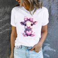 thumbnail image 5 of Meichang T-Shirts Graphiques pour Femmes, T-Shirts de la Saint-Valentin, Imprimé Amour Doux, Manches Courtes, Col Rond, Chandail Ample, Hauts de Vacances Décontractés, 5 of 5