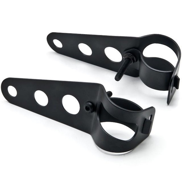 Krator Black Headlight Mounting Bracket Fork Ears For Cafe Racer Bobber Chopper 31-37mm