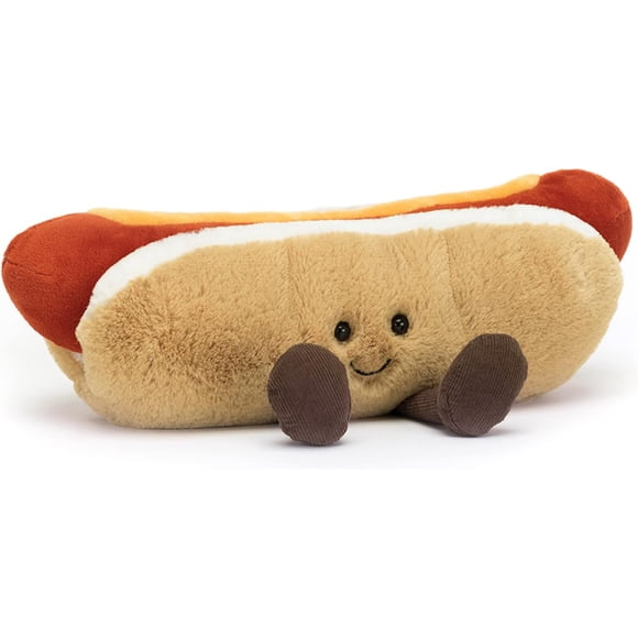 Jellycat Amuseables Hot Dog Stuffed Toy, 10 inches - Food Plush - Fun Gift Idea
