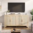 thumbnail image 3 of 4-Door Sideboard Buffet Cabinet, Natural Rattan Storage Cabinet, Boho Entryway Console Table, Coffee Bar Station for Dinning Room, Living Room, Kitchen, 3 of 6