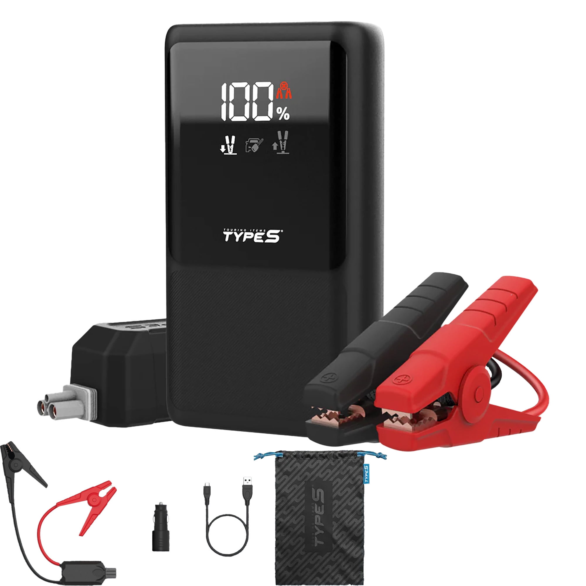 Type S DC10 Car Jump Starter – 500A Portable Battery Booster for 6.0L Gas / 4.0L Diesel Engines with USB-C and USB-A Charging Ports