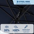 thumbnail image 4 of Garvee 10' x 6.5' Rectangular Patio Umbrella with Crank & Push Button Tilt,6 Sturdy Ribs,Navy Blue, 4 of 7
