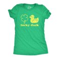 thumbnail image 1 of T-shirt pour Femmes Lucky Duck Drôle Trèfle St Patricks Day T-Shirt Graphique (Vert Chiné) - 3TG, 1 of 4