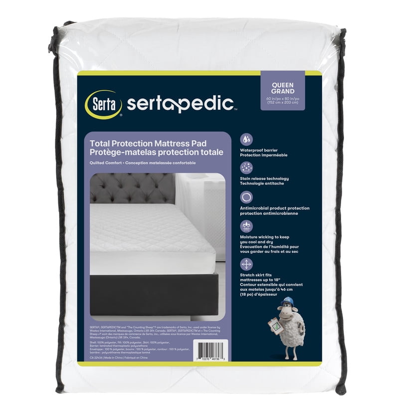 Sertapedic Total Protection Mattress Pad, King