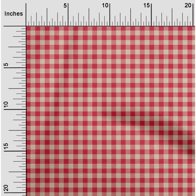 oneOone Georgette Viscose Fabric Gingham Check Print Fabric BTY 42 Inch Wide
