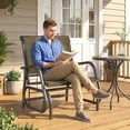 thumbnail image 2 of Outsunny Patio Glider, Metal Frame Outdoor Glider Chair, Light Mixed Brown, 2 of 10
