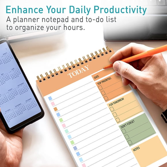 Chmadoxn Home Office Furniture English Notebook High Color A5 Coil Daily Planner Stickys Note Book Portable Learning Schedule Note Takings 52 Pages paper notebook