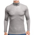 thumbnail image 2 of CEHVOM Men Ribbed Slim Fit Knitted Pullover Turtleneck Sweater Base Shirt, 2 of 3
