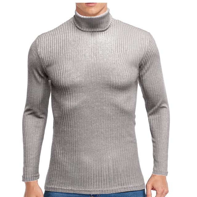 EGNMCR Chandails à Col Roulé pour Hommes, Chandail à Col Roulé en Tricot Côtelé Uni, Chandail à Col Roulé, Chandail de Base, Cadeaux pour Hommes