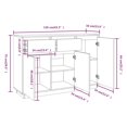 thumbnail image 4 of vidaXL Buffet 110x34x75 cm Pin Massif, 4 of 5