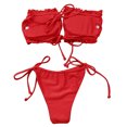 thumbnail image 4 of Gupgi Ensemble de Natation Uni pour Femmes, Haut de Bikini à Lanières + Culottes à Lacets, 4 of 5