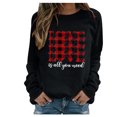 thumbnail image 1 of RKSTN Chandail pour Femmes Décontracté à Manches Longues Blouse à Imprimé de la Saint-Valentin Hauts Chandail Col Rond Coupe Ample Chandail, 1 of 3