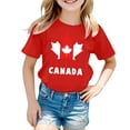 thumbnail image 4 of T-shirt à Manches Courtes pour Filles de la Fête du Canada, Col Rond d'Été, Coupe Décontractée, Chandails de Base, 4 of 4