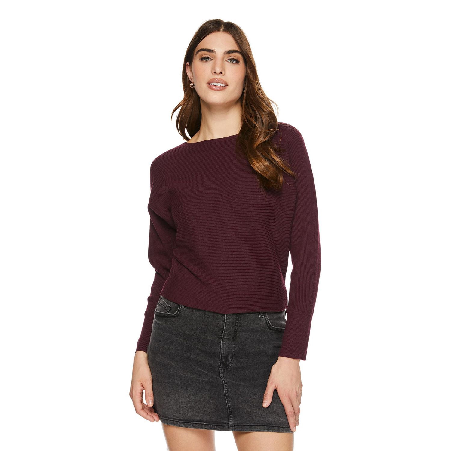 George Women's Ribbed Dolman Sweater