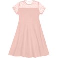 thumbnail image 4 of Girls Dress Solid Color Mesh Stitching Cute Summer Short Everyday Dress, 4 of 4