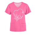 thumbnail image 4 of EGNMCR Hauts de Sarrau d'Infirmière pour Femmes Mode Décontractée Imprimé Uniforme de Travail Manches Courtes Col en V Blouse T-shirt de Travail avec Poches, Cadeaux pour Femmes, 4 of 4