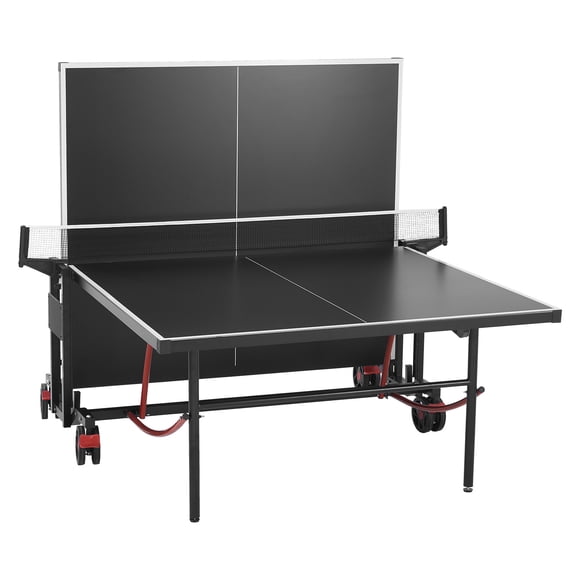 KFFKFF Table Tennis Set, Pro-Level Ping Pong Experience, Weather-Resistant Aluminum Play Surface for Both Indoor & Outdoor, Easy-to-Move Folding Design with Secure Locking Wheels