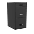 thumbnail image 1 of 18" Deep 3 Drawer Metal Organizer File Cabinet with Pencil Drawer, Black, 1 of 4