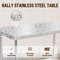 thumbnail image 4 of BeesClover Stainless Steel Table for Prep & Work with Backsplash, Kitchen Heavy Duty Table with Adjustable Under Shelf and Foot for Restaurant, Home and Hotel, 4 of 6