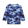 thumbnail image 3 of XZNGL Camouflage Print 3/4 Sleeve Round Neck Top for Kids , Soft Polyester-Spandex Blend , Breathable Fabric , Easy Pullover Design , Versatile Layering Piece , Machine Washable, 3 of 6