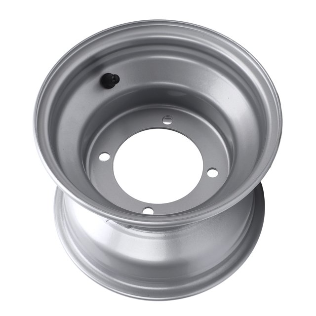 Jante de Roue 18X9.50-8 en Alliage d'Aluminium Haute Résistance Moyeu de Jante de Roue 8 Pouces pour Karts Chariots Argent