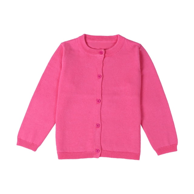 WEAIXIMIUNG Ensemble de Chandail pour Tout-Petits Filles Bébé Enfants Filles Cardigan Manches Longues Enfant Chandail Boutonné Fille Col Rond Cardigans Chandail