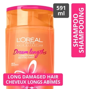 L'Oréal Paris Expertise Cheveux Longueurs de Rêve Shampooing d'étanchéité Split End, avec huile de ricin et kératine végétale pour les cheveux longs, endommagés, 375ml