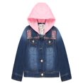 thumbnail image 1 of KIDSCOOL SPACE Little Girl Pink Detachable Hood Flower Embroidered Jean Jacket,Pink Cap,2-3 Years, 1 of 7