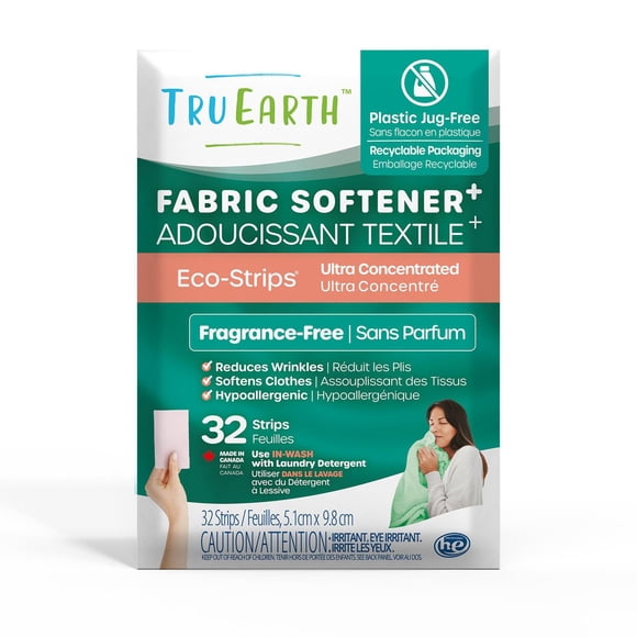 Tru Earth Fabric Softener+ Eco-Strips - 32 Strips - Fragrance-Free