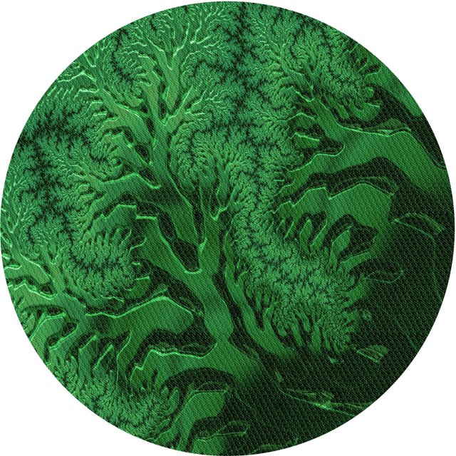 Ahgly Tapis Rond Lavable en Machine Intérieur Transitionnel Vert Émeraude Profond, 5 Pieds Rond