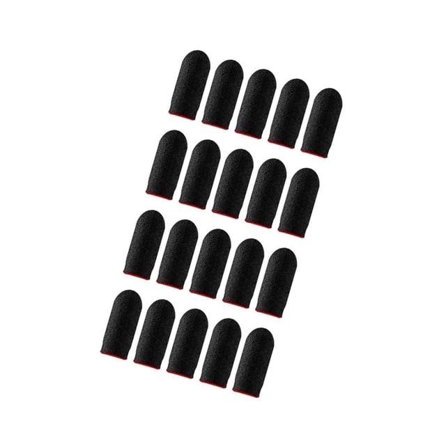 20 Pcs Manchons de Doigt de Jeu Anti-Transpiration Respirants Anti-Transpiration Housse Sensible pour Jeu Mobile Rouge