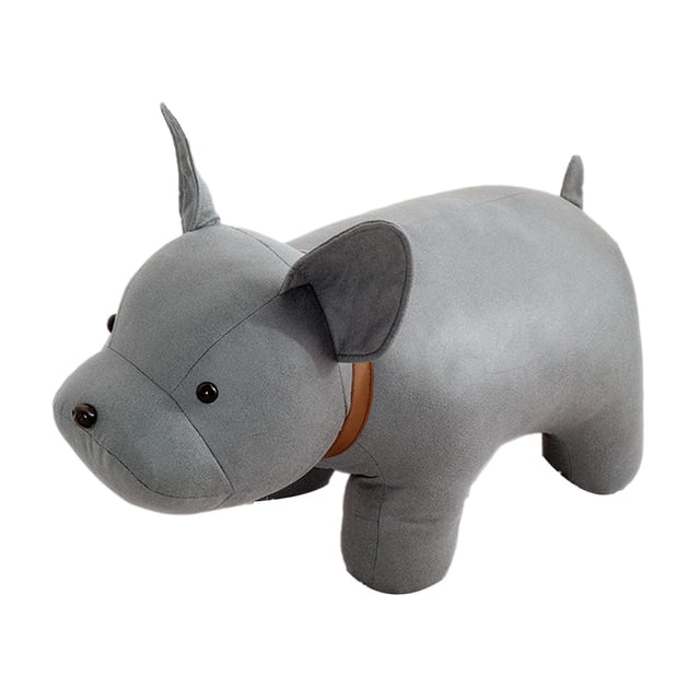 Sofa Tea Stool Cartoon Bench Ottoman Stool for Bedroom Entryway Living Gray dog