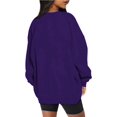 thumbnail image 3 of ORUYROP Chandails en Molleton Surdimensionnés pour Femmes Manches Longues Col Rond Chandail Décontracté Ample Couleur Unie Polaire Tops Pulls, 3 of 7
