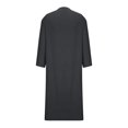 thumbnail image 4 of AherBiu Plus Size Mens Kaftan Thobe Button down Shirts with Pockets Long Sleeve Side Split Casual Muslim Robe, 4 of 5