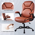 thumbnail image 4 of Office Chair, Adjustable Swivel Chair with PU Leather, High-Back Lumbar Support, Flip-Up Armrests for Home, Office - GD-9353, 4 of 5