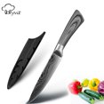 thumbnail image 1 of 5inch Japanese Utility Knife Kitchen Chef Knife Shrap High Carbon Steel Damascus Laser Paring Knife with Cover Cooking Tool, 1 of 5