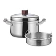 thumbnail image 1 of DimyFew Stainless Steel Steamer Stainless Steel Steaming Pot Cookware Steamer Pot for Cooking Heavy Duty Steaming Pot Multipurpose Steaming Pot With Clear Lid Handle Suitable for home 26cm, 1 of 8