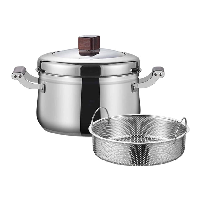 DimyFew Stainless Steel Steamer Stainless Steel Steaming Pot Cookware Steamer Pot for Cooking Heavy Duty Steaming Pot Multipurpose Steaming Pot With Clear Lid Handle Suitable for home 26cm