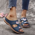 thumbnail image 2 of Orthopedic Slides Sandals for Women with Arch Support Comfortable Embroidered Flower Platform Wedge Sandals, 2 of 3