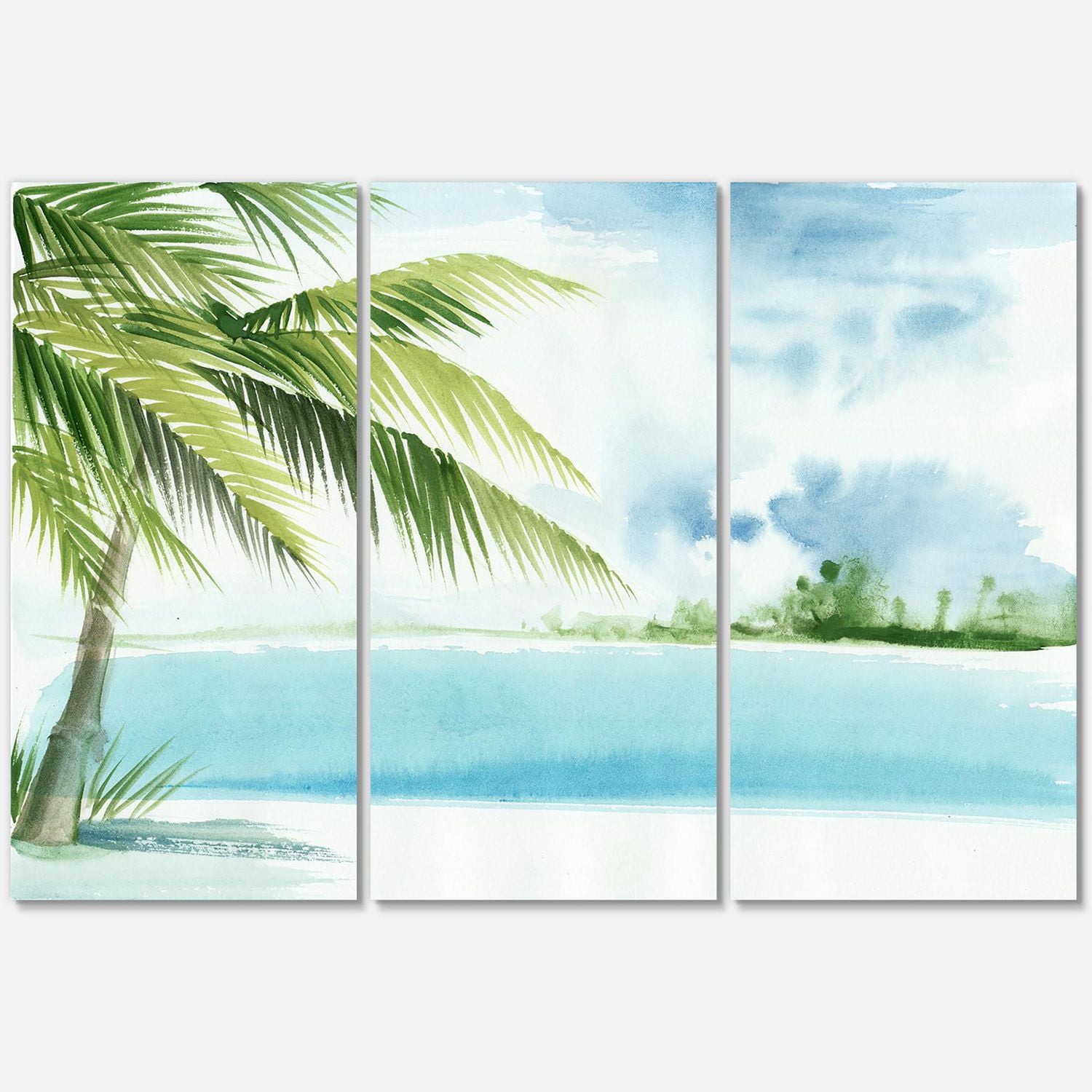 Designart Palm Beach Resort à l'aube I Art mural sur toile